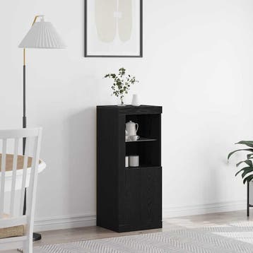 vidaXL LED Sideboard Zwart 41 x 37 x 100 cm Bewerkt hout, Minder dan 50 cm, Verzenden, 100 tot 150 cm, Nieuw