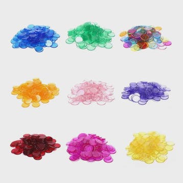 100 Stuks 19mm Poker Chips & Bingo Chips - Plastic Spel Fich, Verzenden, Nieuw