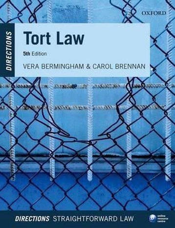 Tort Law Directions - Vera Bermingham 9780198753247, Verzenden, Gelezen, Vera Bermingham