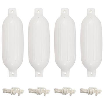 vidaXL Bootstootkussens 4 st Ø 16x58 cm PVC wit, Watersport en Boten, Verzenden, Nieuw