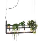 Industriële hanglamp zwart met 4-lichts rek - Cage Rack, Verzenden, Nieuw, Industrieel