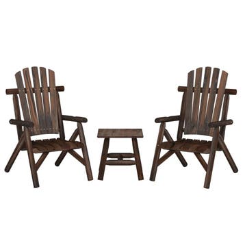 vidaXL 3-delige Loungeset massief vurenhout, Tuin en Terras, Verzenden, Nieuw, Hout, Loungeset