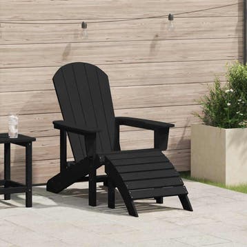 vidaXL Adirondack-stoel Zwart HDPE, Verzenden, Nieuw