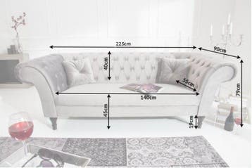 Chesterfield Design 3-zits loungebank PARIS 225cm, Huis en Inrichting, Banken | Bankstellen, Ophalen of Verzenden, Nieuw