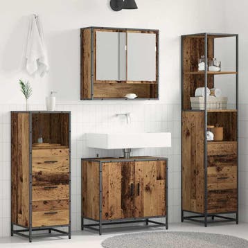 vidaXL Badkamermeubelset 4 st Oud Hout 65 x 33 x 60 cm, Verzenden, Nieuw, Overige typen