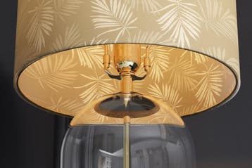 Tafellamp CLASSICO 50 cm lampenkap wit goudkleurig glas, Huis en Inrichting, Ophalen of Verzenden, Nieuw