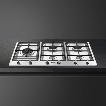 Smeg Inbouw Gaskookplaat PS9062 90cm - Zilver, Ophalen of Verzenden, Nieuw