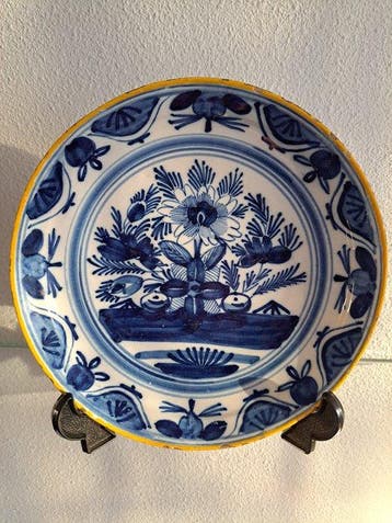 Delft, Plateelbakkerij - Bord - Aardewerk, Antiek en Kunst