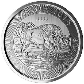 Canadian Bison (Bizon) 1.25 oz 2016, Verzenden, Noord-Amerika, Losse munt, Zilver