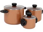 Bo-Camp - Slauson - Pannenset - 3-Delig - Aluminium - Brons, Huis en Inrichting, Keuken | Potten en Pannen, Verzenden, Zo goed als nieuw