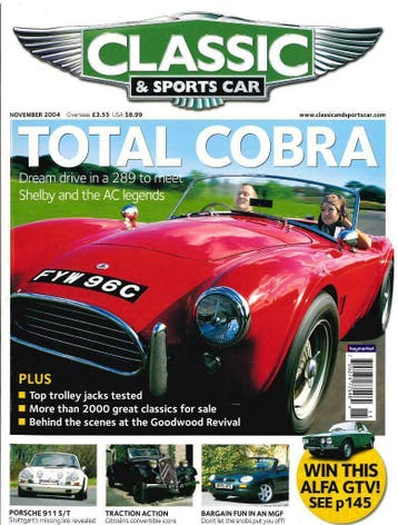 CLASSIC AND SPORTSCAR COBRA 289 PORSCHE 911, Verzenden, Gelezen, Algemeen