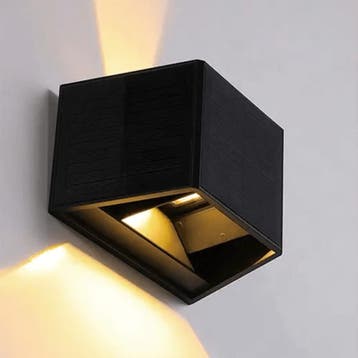 Solar wandlamp Ebbe | Warm wit | Voordeelset van 2 stuks, Tuin en Terras, Zonne-energie, Kunststof, Verzenden, Minder dan 50 watt