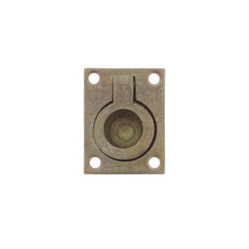 Intersteel Luikring rechthoekig 65x49mm - messing getrommeld, Verzenden, Nieuw