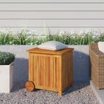 vidaXL Tuinbox met wieltjes 60x50x58 cm massief acaciahout, Verzenden, Nieuw