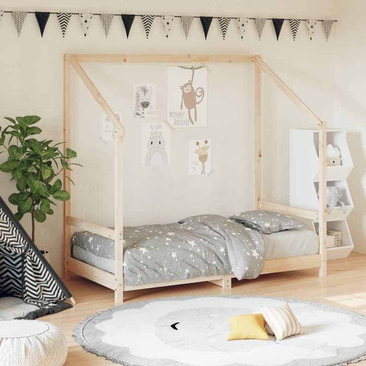 vidaXL Kinderbedframe 80x160 cm massief grenenhout, Kinderen en Baby's, Kinderkamer | Bedden, Nieuw, Verzenden