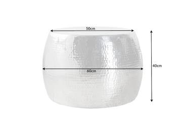 Ronde salontafel ORIENT 60cm zilver metaal aluminium, Ophalen of Verzenden, Nieuw