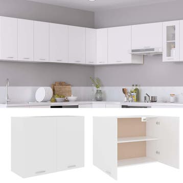 vidaXL Bovenkast Lyon 80x31x60 cm bewerkt hout wit, Verzenden, Nieuw, Wit