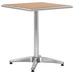 vidaXL Tuintafel 60x60x70 cm aluminium en HKC zilverkleurig, Tuin en Terras, Tuintafels, Verzenden, Nieuw, Metaal