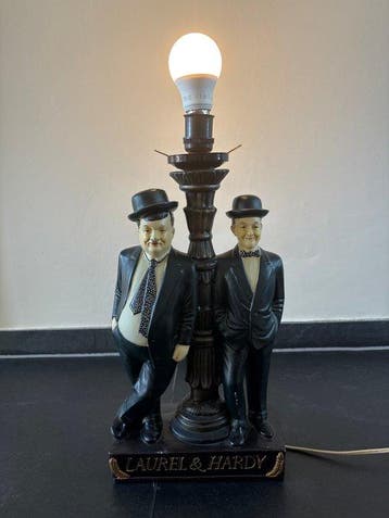 Tafellamp met beeldje - Hars - Laurel & Hardy