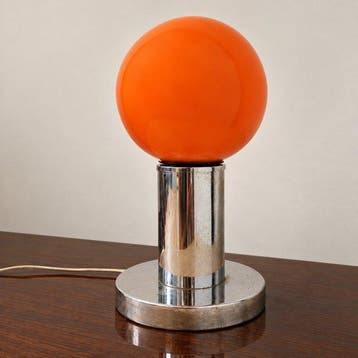Tafellamp - Metaal, Glas - Vintage. Ruimtevaarttijdperk.