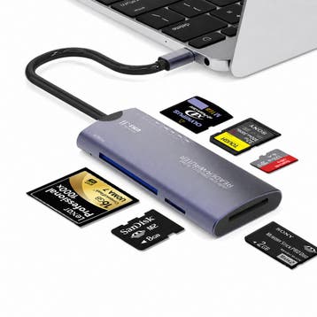 USB-C 6-in-1 Kaartlezer / Card Reader - SD, microSD, CF, XD-, Verzenden, Nieuw