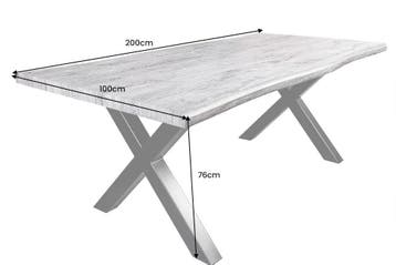 Industriële eettafel WILD 200cm grijs witgekalkt wild eiken, Ophalen of Verzenden, Nieuw