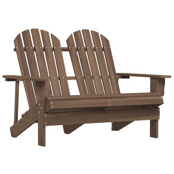 vidaXL Tuinstoel 2-zits Adirondack massief vurenhout bruin, Tuin en Terras, Verzenden, Nieuw, Hout