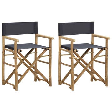 Set 2 Regisseursstoelen donkergrijs - 56% korting, Ophalen of Verzenden, Gebruikt, Overige materialen, Inklapbaar