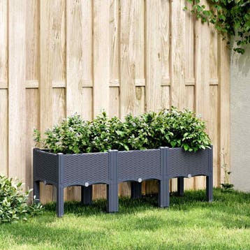 vidaXL Plantenbak met poten 120x40x42 cm polypropeen, Verzenden, Nieuw, Minder dan 60 cm, 30 tot 60 cm