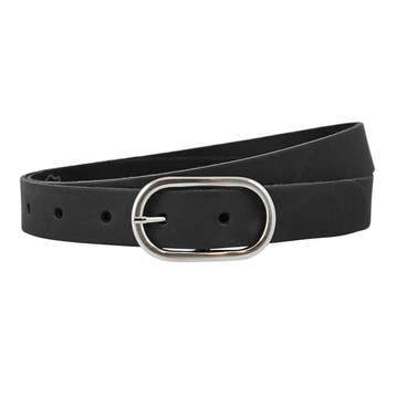 Landley Dames Riem Ovale Gesp - 3 cm - Leer - Zwart - 85, Kleding | Dames, Verzenden, Zwart, Nieuw, 3 tot 5 cm