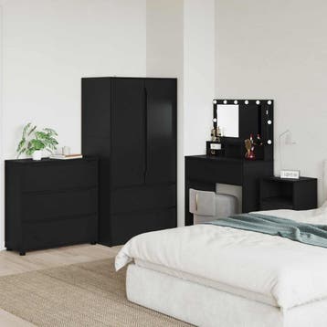 vidaXL Opbergkast Zwart 80 x 31 x 81 cm Bewerkt hout, Huis en Inrichting, Kasten | Overige, Verzenden, Nieuw