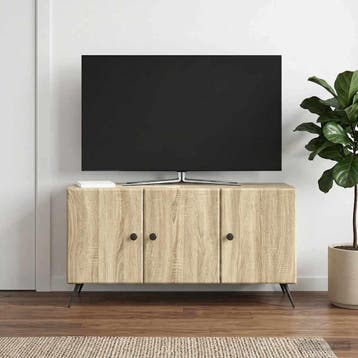 vidaXL TV-kast Sonoma Eiken 99 x 34,5 x 50 cm Bewerkt hout, Minder dan 50 cm, Verzenden, Nieuw, Minder dan 100 cm