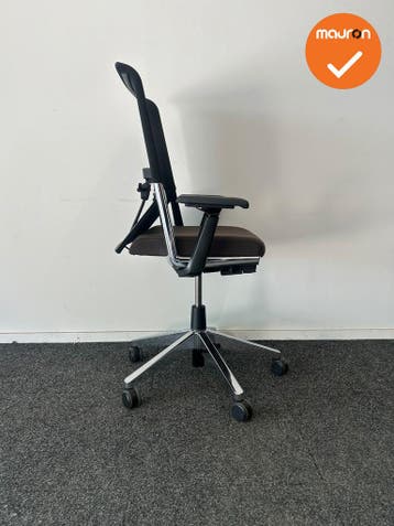 Haworth Comforto 59 - Bruine stoffering - chroom voetkruis, Werkplek, Ophalen of Verzenden, Gebruikt, Stoel