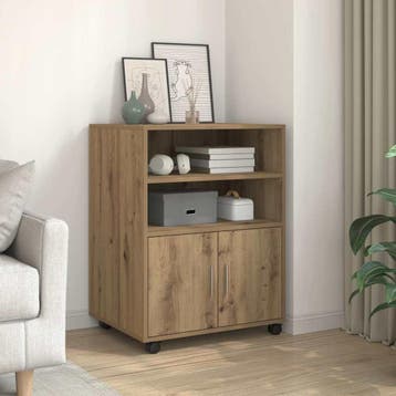 vidaXL Rolkast 60x48x81 cm bewerkt hout artisanaal, Verzenden, Nieuw