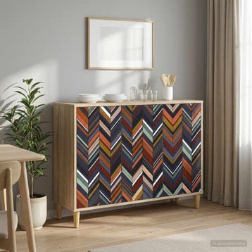vidaXL Dressoir OMMEN Sonoma 102 x 33 x 75 cm Bewerkt hout, Verzenden, Nieuw, Overige houtsoorten, Minder dan 50 cm