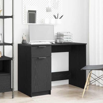 vidaXL Bureau Zwart Eiken Bewerkt hout 100 x 50 x 75 cm, Huis en Inrichting, Verzenden, Nieuw