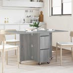 vidaXL Eettafel 2 pcs 140 x 80 x 77 cm Bewerkt hout Grijs, Verzenden, Nieuw