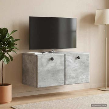 vidaXL Wandbeugel TV-kast 59,5 x 31 x 30 cm Betongrijs, Minder dan 50 cm, Verzenden, Nieuw, Minder dan 100 cm
