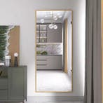 Staande Lichaamsspiegel 180×80 cm – Goudkleurig Versterkt Gl, Huis en Inrichting, Verzenden, Nieuw