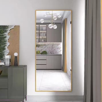 Staande Lichaamsspiegel 180×80 cm – Goudkleurig Versterkt Gl, Verzenden, Nieuw