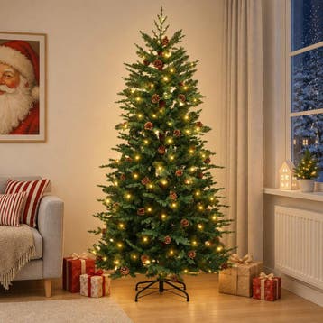 vidaXL Kunstmatige Inklapbare Kerstboom 150 cm 150 LEDs, Verzenden, Nieuw