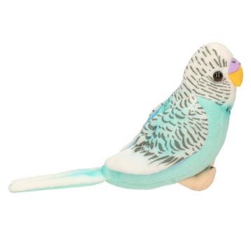 Living Nature grasparkiet knuffel - blauw - met geluid - 14, Verzenden, Nieuw