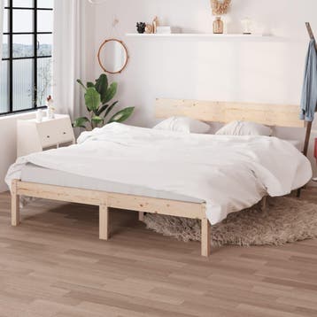 vidaXL Bedframe zonder matras massief hout 160x200 cm, Bruin, Verzenden, 200 cm, 160 cm