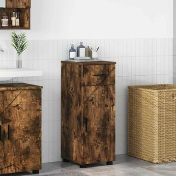 vidaXL Badkamer Kast Gerookt eiken 30 x 35 x 80 cm, Verzenden, Nieuw