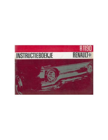 1965 RENAULT 10 MAJOR INSTRUCTIEBOEKJE NEDERLANDS