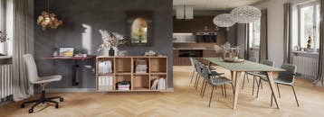 Cube Design Spider tafel, 160-300x90cm, houten onderstel, Overige plaatsen, Ophalen of Verzenden, Nieuw in verpakking, Stoel