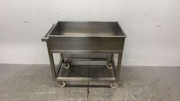 RVS Verrijdbare Mengkom Vleeskuip 99.5 x 59.5 x 85.5 cm, Ophalen of Verzenden, Gebruikt
