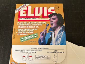 Elvis - Vintage Chu-Bobs Bubble gum Gcollection display 1981, Verzamelen, Ophalen of Verzenden, Zo goed als nieuw, Overige typen