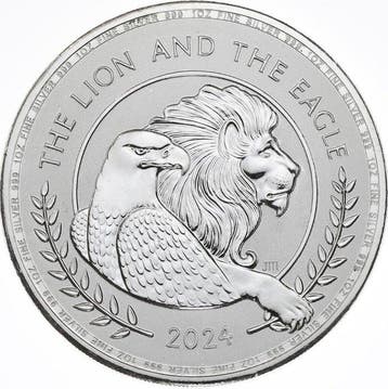 1 Troy Ounce - Zilver .999 - British Lion and American Eagle