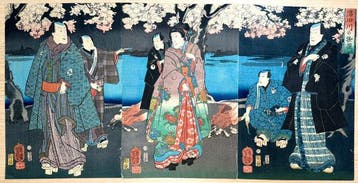 Sumida River Night Blossoms  – 1861 - Ukiyo-e